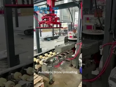 90 डिग्री घूमने और स्वचालित रूप से खड़ी स्टैक के साथ स्वचालित कर्बस्टोन अनलोडिंग मशीन
